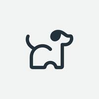 kreativ minimal Hund Logo Design vektor