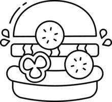 Vegetarisch Burger Gliederung Illustration vektor