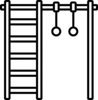 Klettern Ringe Gliederung Illustration vektor