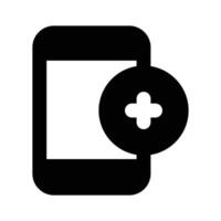 Gesundheitswesen und medizinisch, medizinisch Zeichen mit Handy, Mobiltelefon zeigen Konzept Symbol von Handy, Mobiltelefon Gesundheit App vektor
