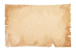 pergament papper, trasig bitar, gammal ark texturerad tömma notera isolerat på vit bakgrund. spel ui element vektor