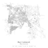 marrakech, marocko urban detalj gator vägar Karta, element mall bild vektor