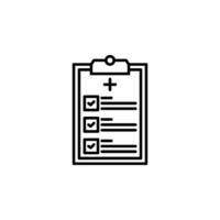 Symbol Illustration von ein medizinisch Zwischenablage mit ein abgeschlossen Checkliste, Darstellen Gründlichkeit und Effizienz im Gesundheitswesen vektor