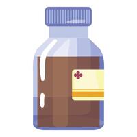 Illustration von ein süß Medizin Flasche mit ein leer Etikette vektor