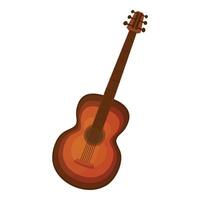 digital illustration av en traditionell brun akustisk gitarr isolerat på en vit bakgrund vektor