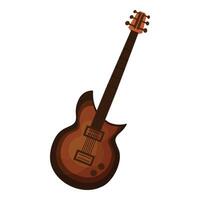 brun illustration av en eleganta tecknad serie elektrisk gitarr isolerat på en vit bakgrund vektor