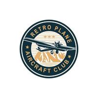 Jahrgang retro Luftfahrt Logo Flugzeug Fluggesellschaft Abzeichen vektor