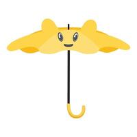 süß und heiter Gelb Tier Charakter Regenschirm, Illustration auf ein Weiß Hintergrund vektor