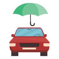 Auto unter Grün Regenschirm Schutz Konzept vektor