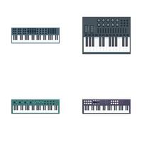 Synthesizer Symbole einstellen Karikatur . elektromusikalisch Techno Synthesizer vektor