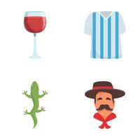 argentina ikoner uppsättning tecknad serie . olika symbol av argentina vektor
