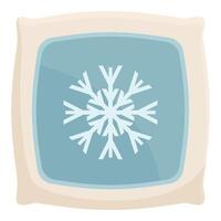 Grafik von ein gemütlich Kissen mit ein Schneeflocke Design, perfekt zum Winterthema Dekor vektor