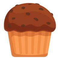 Grafik von ein köstlich Schokolade Chip Muffin auf ein Weiß Hintergrund vektor