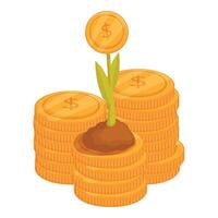 Wachstum Investition Konzept mit Münze sprießen vektor
