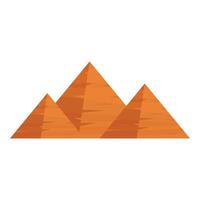 förenklad geometrisk illustration av orange berg toppar isolerat på vit bakgrund vektor