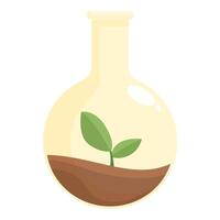 Pflanze wachsend Innerhalb ein Labor Flasche symbolisieren nachhaltig Wissenschaft und Grün Innovation vektor
