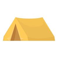 tecknad serie illustration av en gul camping tält vektor
