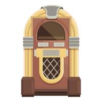 platt design illustration av en klassisk trä- jukebox med retro detaljer vektor