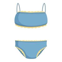 Blau und Gelb Damen Bikini Badebekleidung Illustration vektor