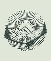 Reiten Ihre Berg Fahrrad Radfahren t Hemd Design vektor