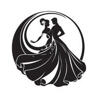balsal dansare silhuett bild logotyp isolerat på vit vektor
