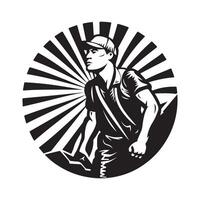 Arbeiter Logo im Kreis Design Kunst, Symbole, und Grafik vektor