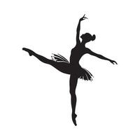 Ballerina Silhouette Design Bilder auf Weiß Hintergrund vektor