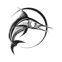 Marlin Fisch Illustration Design Logo Lager isoliert auf Weiß Hintergrund vektor