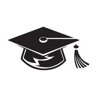 Abschluss Hut Logo Design zum Bildung Bild isoliert auf Weiß Hintergrund vektor