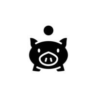 Schweinchen Bank solide Symbol Design gut zum Webseite oder Handy, Mobiltelefon App vektor
