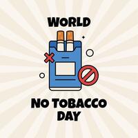 Welt Nein Tabak Tag Design Illustration mit retro Stil vektor