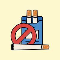 Welt Nein Tabak Tag Design Illustration mit retro Stil vektor