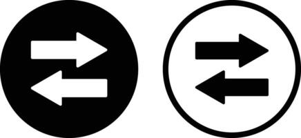 Austausch Symbol einstellen im zwei Stile isoliert auf Weiß Hintergrund . Transfer Symbol . umkehren Pfeile Symbol vektor