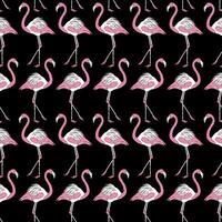svart flamingo bakgrund mönster för textil- vektor