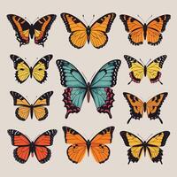 fliegend Schmetterling . eben Illustration von fliegend Schmetterling Symbol isoliert auf Weiß Hintergrund vektor