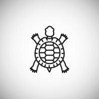 Schildkröte eben Gliederung Symbol. Schildkröte Reptil linear isoliert Illustration vektor