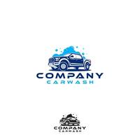 de blå enkel bil bil tvätta och detailing logotyp inkorporerad bubblor vektor
