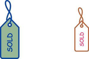 einzigartig verkauft Etikett Symbol Design vektor