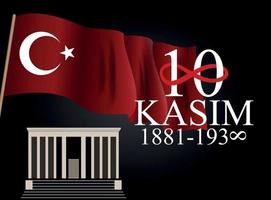 10. November Gründer der Republik Türkei Mustafa Kemal Atatürk Todestag. 10. November, vektor