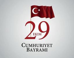 29 ekim cumhuriyet bayraminiz. Übersetzung. 29. Oktober Tag der Republik Türkei. Vektor-Illustration vektor