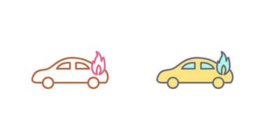 einzigartig Auto auf Feuer Symbol Design vektor