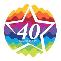 mall logotyp 40 årsdagen vektorillustration vektor