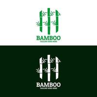 bambu logotyp, grön bambu vektor