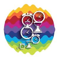 modernes flaches Zeitmanagement-Regenbogenfarbsymbol für mobile Anwendungen und das Web vektor