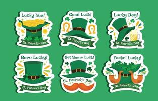 NS. Patrick's Hut Sticker Set vektor