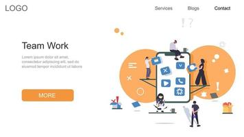 målsida för teamarbete vektor