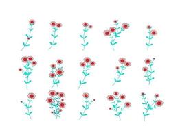 Blumen- und Blattikonenvektorillustration für Muster vektor