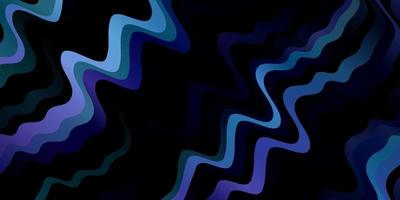 dunkelrosa, blauer Vektorhintergrund mit gekrümmten Linien. vektor
