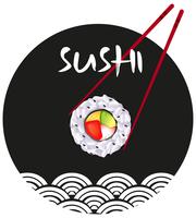 Klistermärke design med sushi