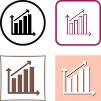 stigande statistik ikon design vektor